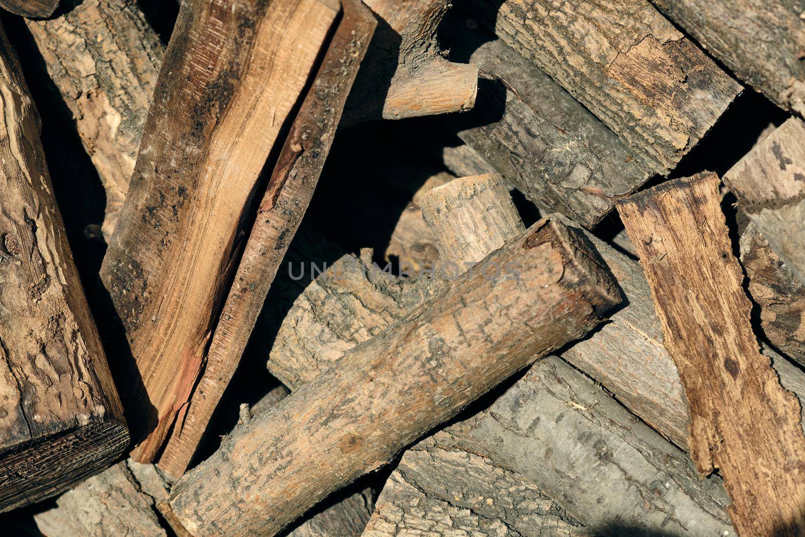 Woods ready to use as fuel firewood in fire stove.