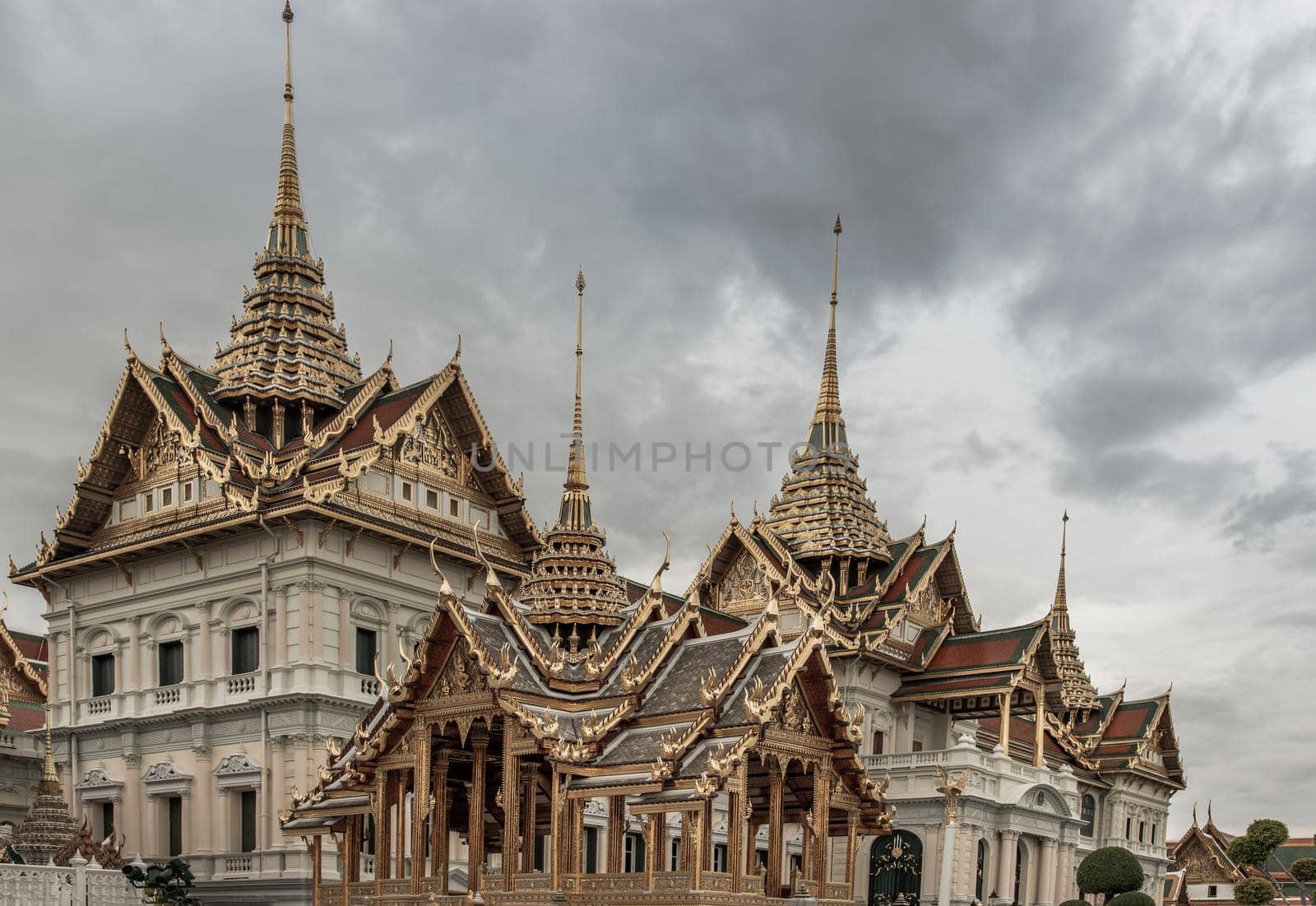 Bangkok, Thailand - Jun 19, 2020 : One landmark of the Grand Palace is a complex of buildings at the heart of Bangkok.