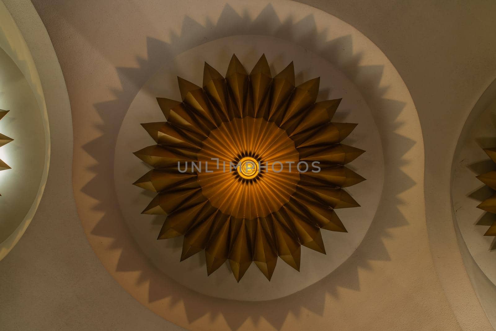 Bangkok, Thailand, Jul 03, 2020 : Beautiful interior design with Ceiling lamp in Scala cinema at Siam Square. Cultural entertainment.
