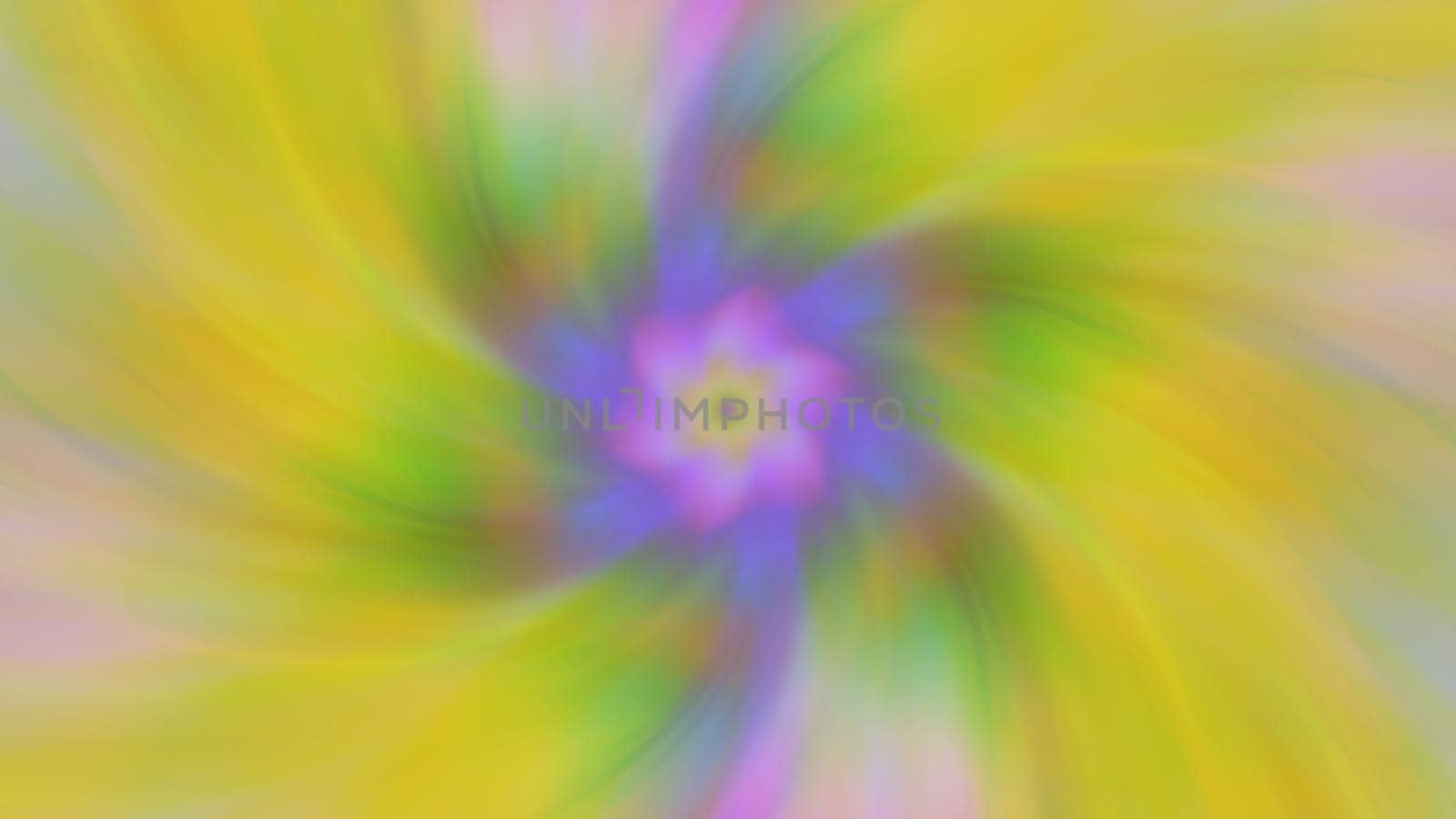 Abstract yellow symmetrical background with pink flower.