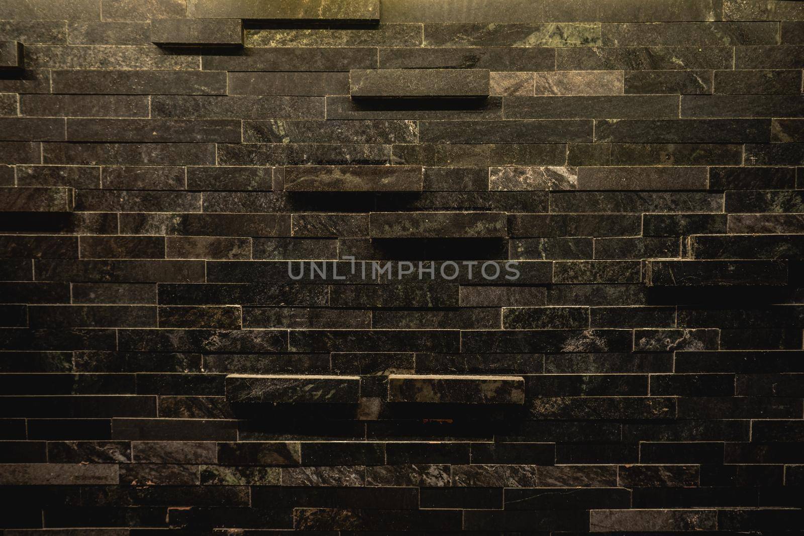 Brown wooden brick wall background, wood textured. by sirawit99