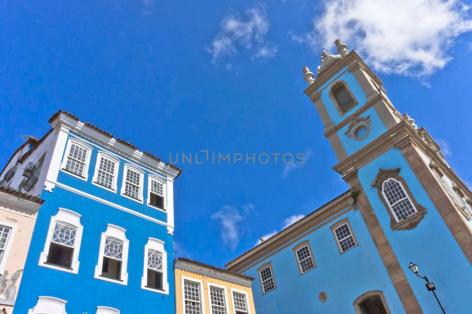 Salvador de Bahia, Pelourinho view with a  Colonial Church, Brazil, South America