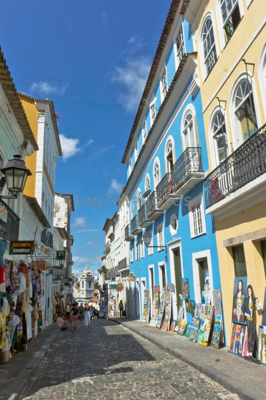 Salvador de Bahia, Pelourinho view with colorful buildings, Brazil, South America