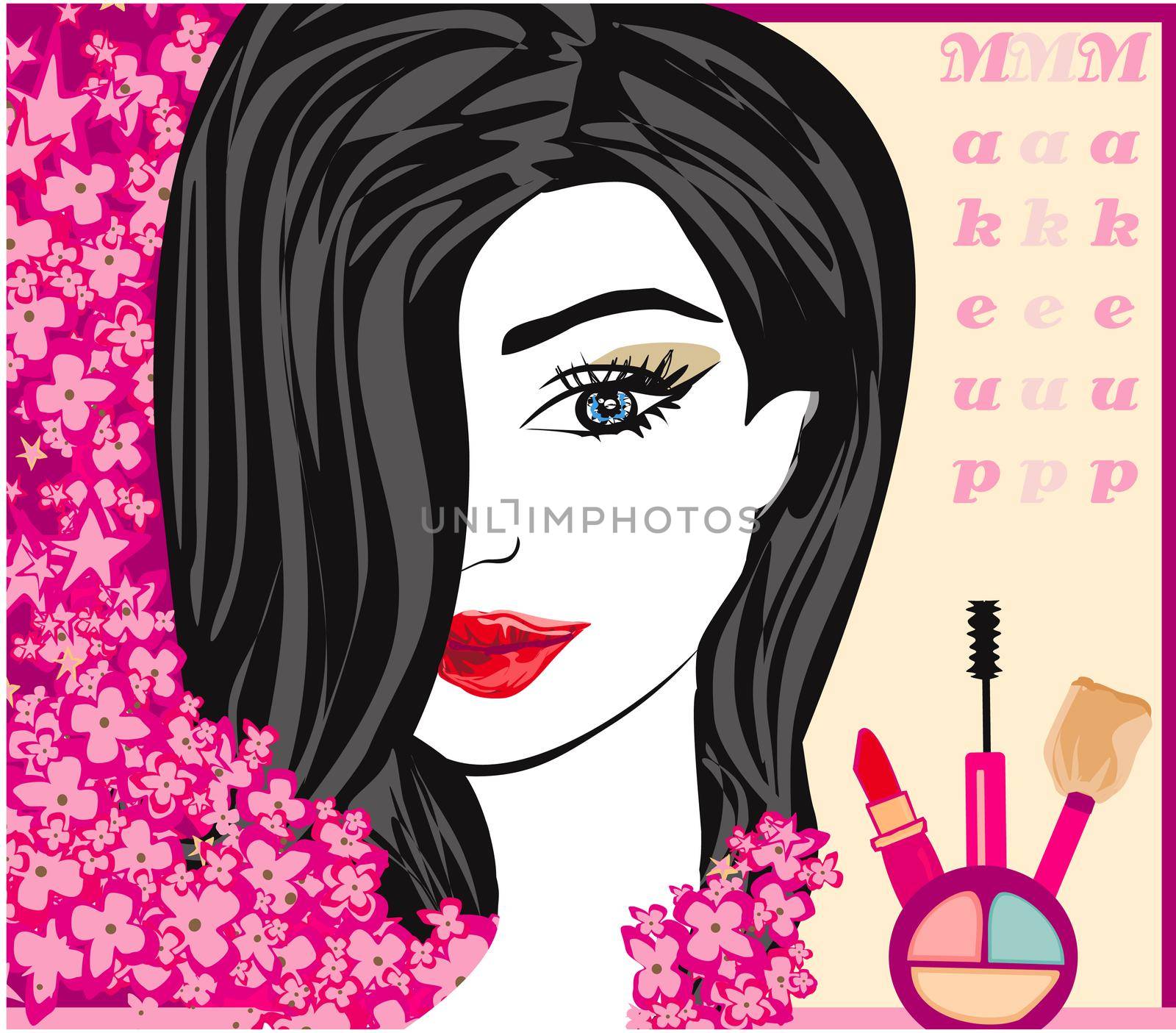 Make-up girl - abstract feminine card by JackyBrown
