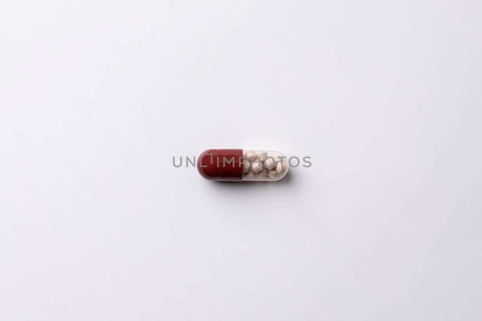 medicine medical preparation in capsules on a white background. High quality photo