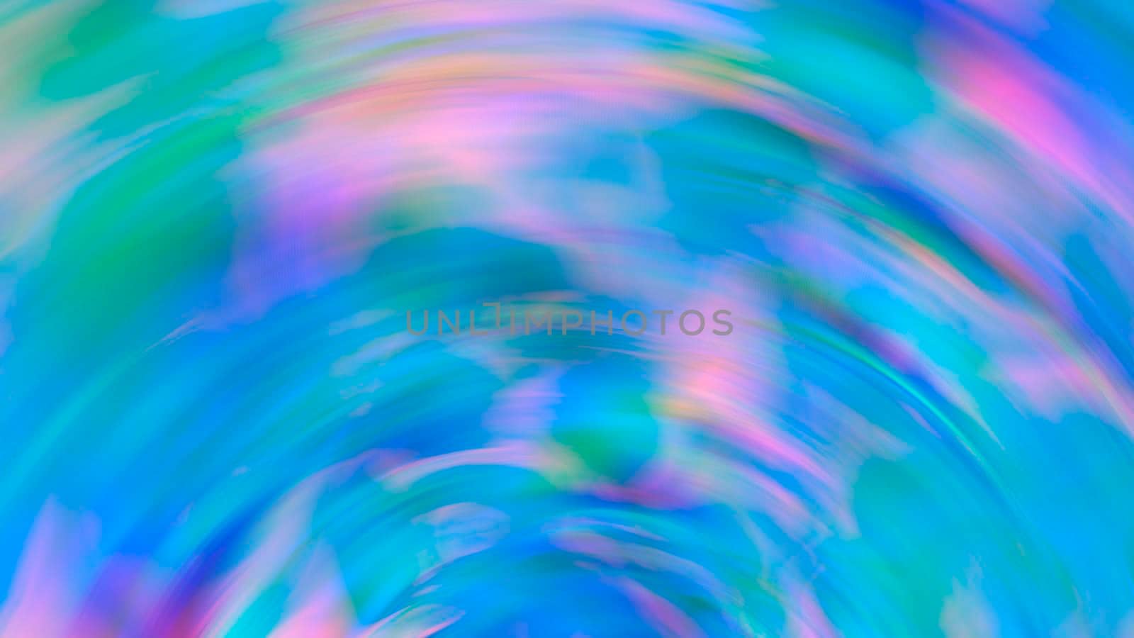 Abstract blue gradient blurred background with rainbow highlights. Design, art