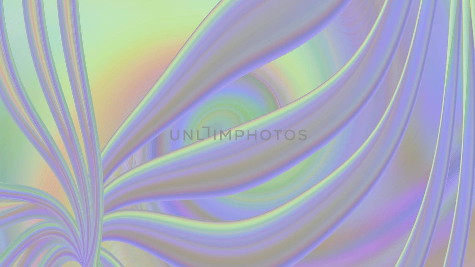 Abstract green neon glowing background with shapes. 3d image, 3d rendering