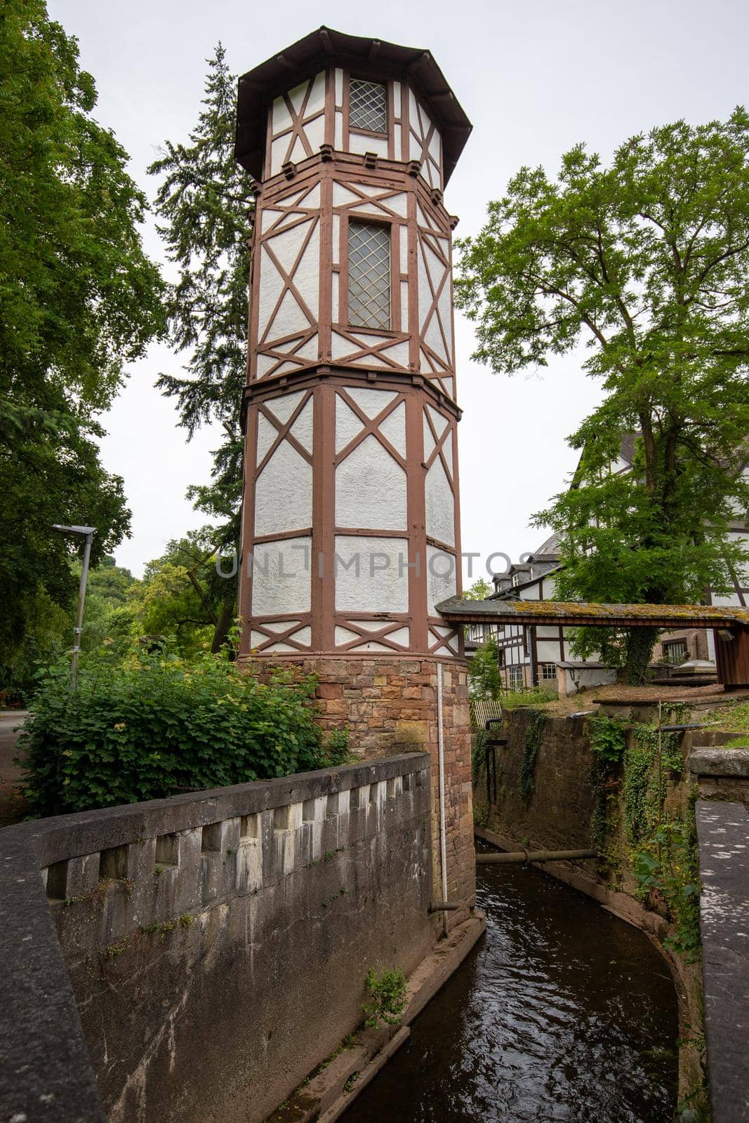 Historic water tower in Bad Muenster am Stein-Ebernburg by reinerc