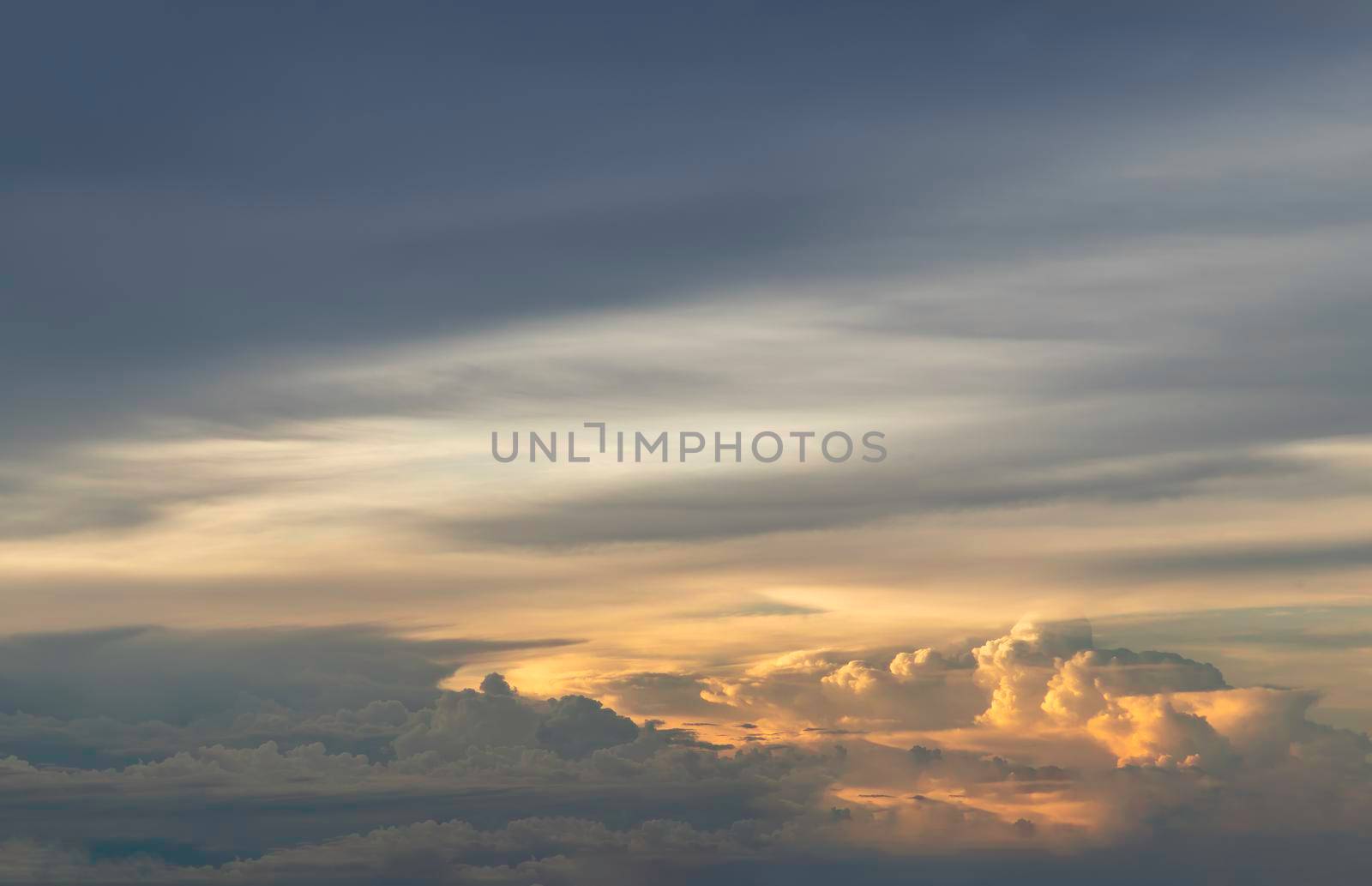 Beautiful clouds in the Beautiful sky at Before sunset. Copy space, No focus, specifically.