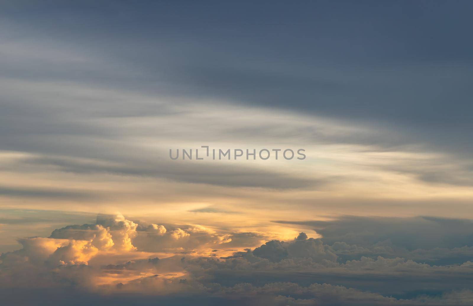 Beautiful clouds in the Beautiful sky at Before sunset. Copy space, No focus, specifically.