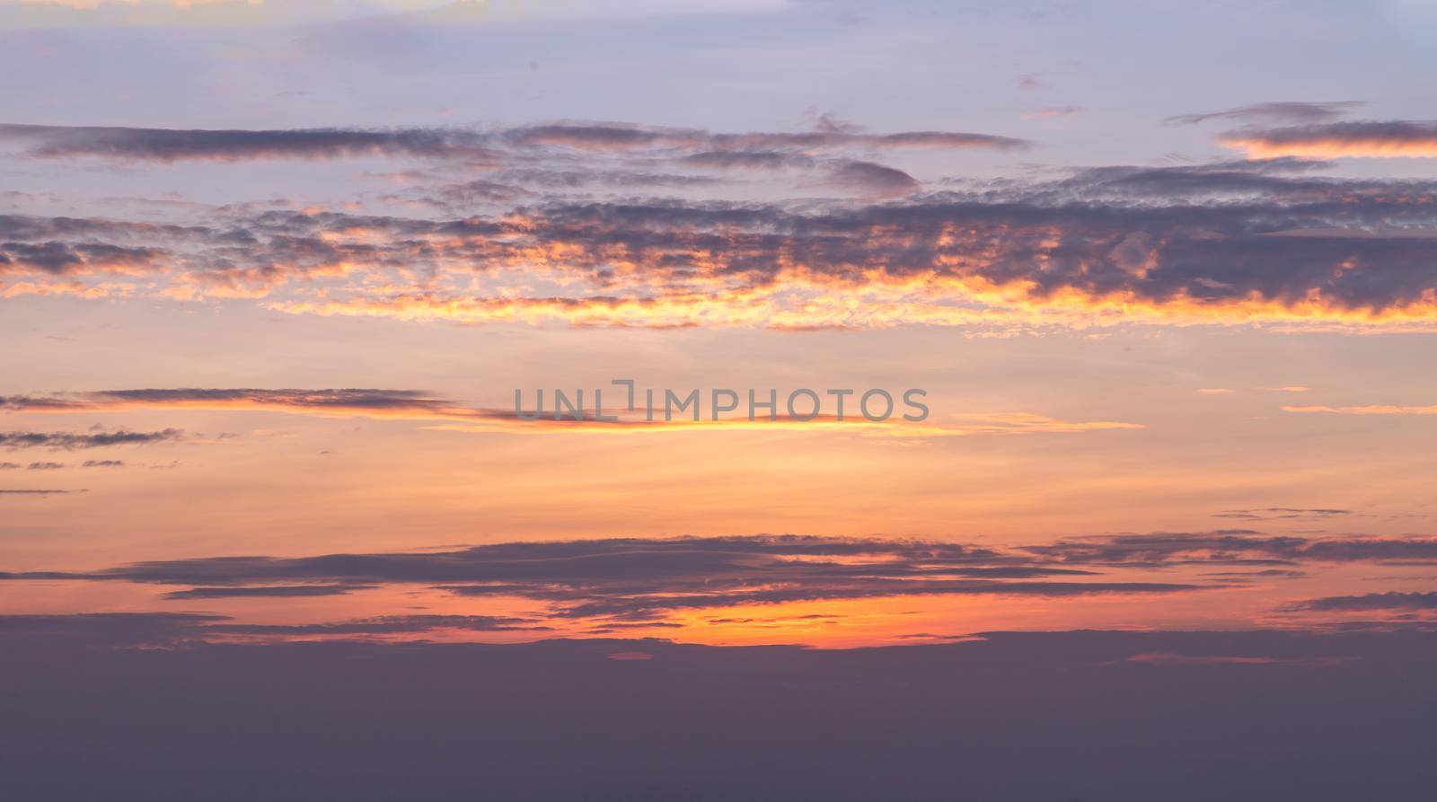 Beautiful sky after natural sunset in evening. Copy space. No focus, specifically.