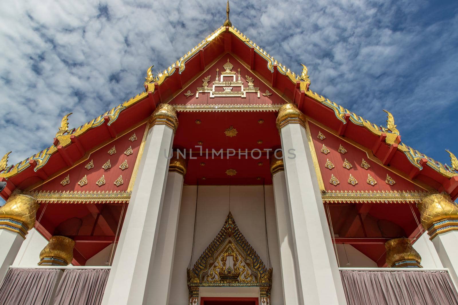 Wihan Phra Mongkhon Bophit at Ayutthaya province of Thailand. Selective focus.