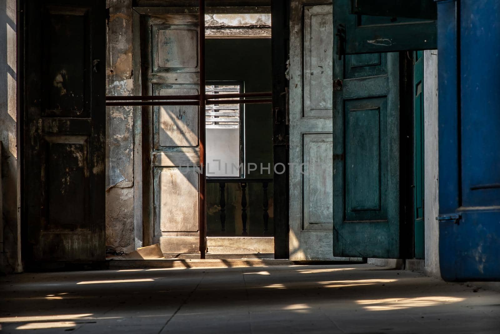 Bangkok, Thailand - Feb 2, 2020 : Within The old customs house Or Old bang rak fire station. One of more than 120 years old architecture, another tourist attraction in Thailand That people like to take pictures. Old buildings.
