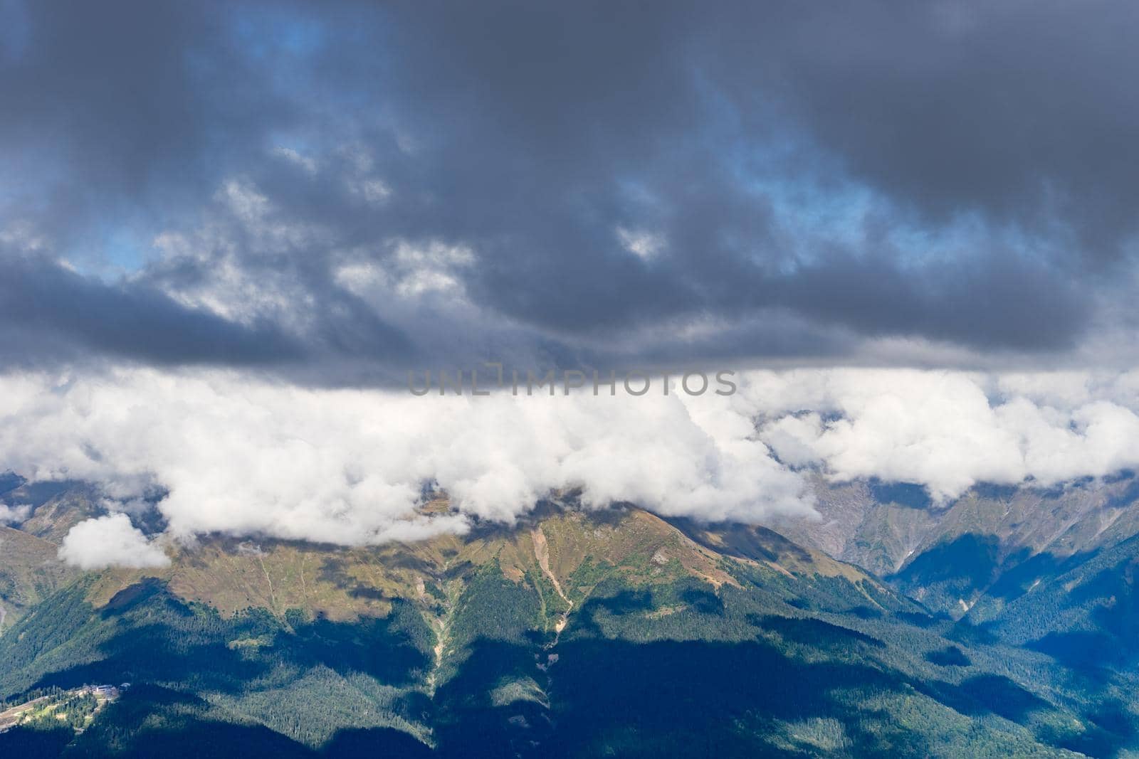 Sochi, Russia. mountain landscape with rocky slopes on Krasnaya Polyana.