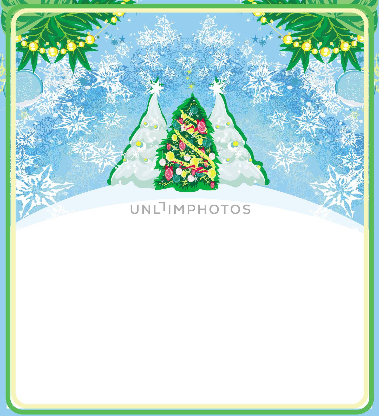 Abstract card with Christmas trees by JackyBrown