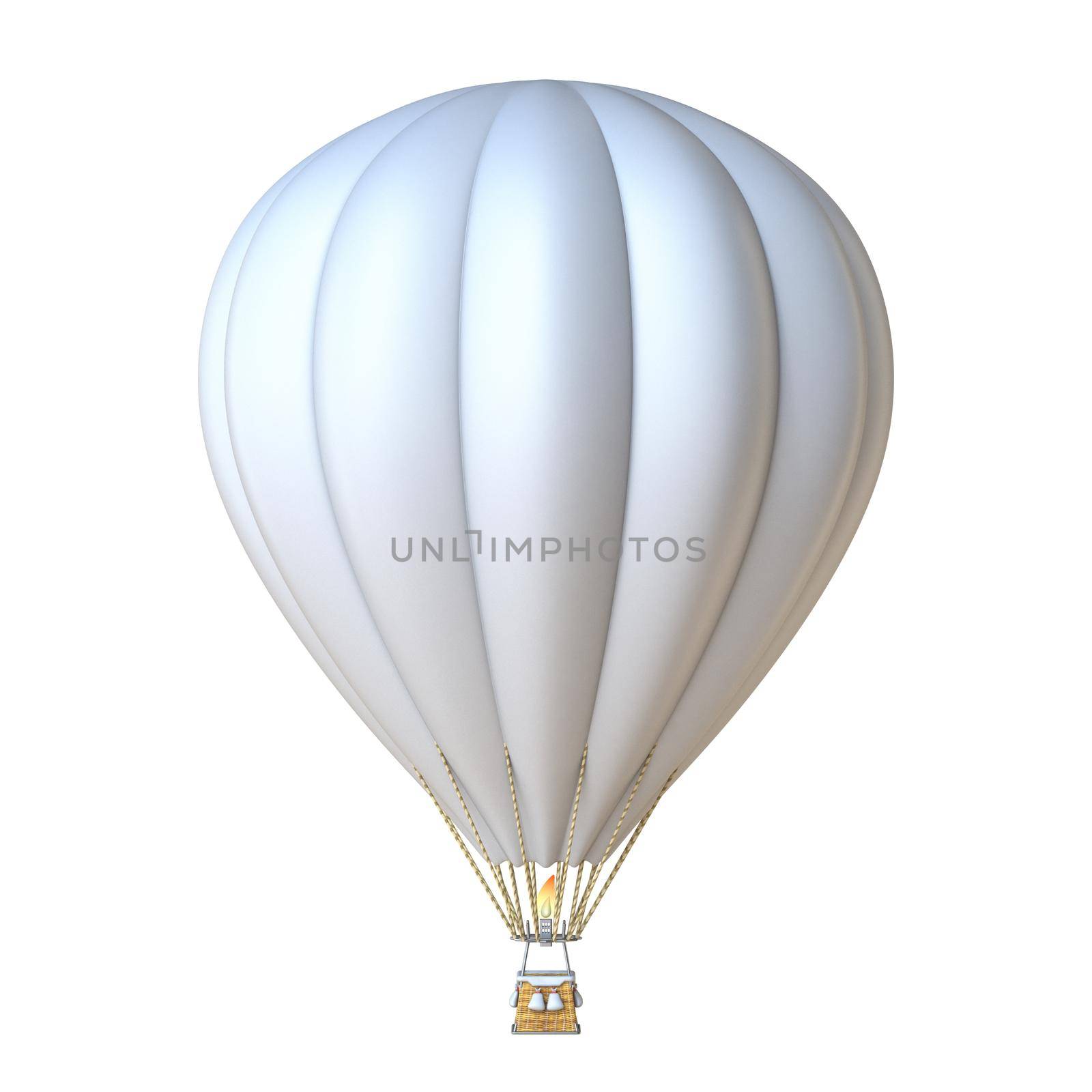 White hot air balloon 3D by djmilic