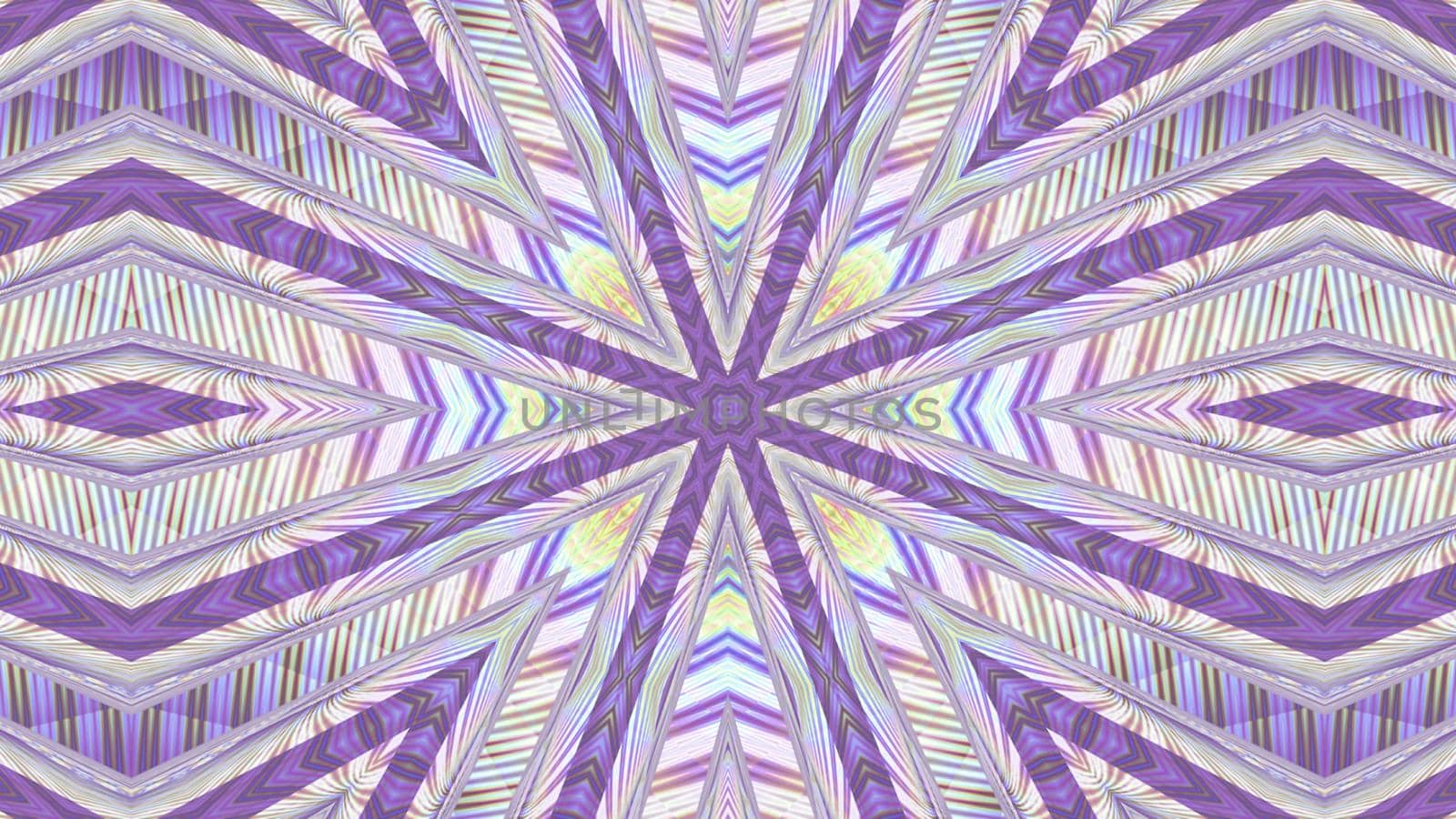 Abstract symmetrical iridescent kaleidoscope background.