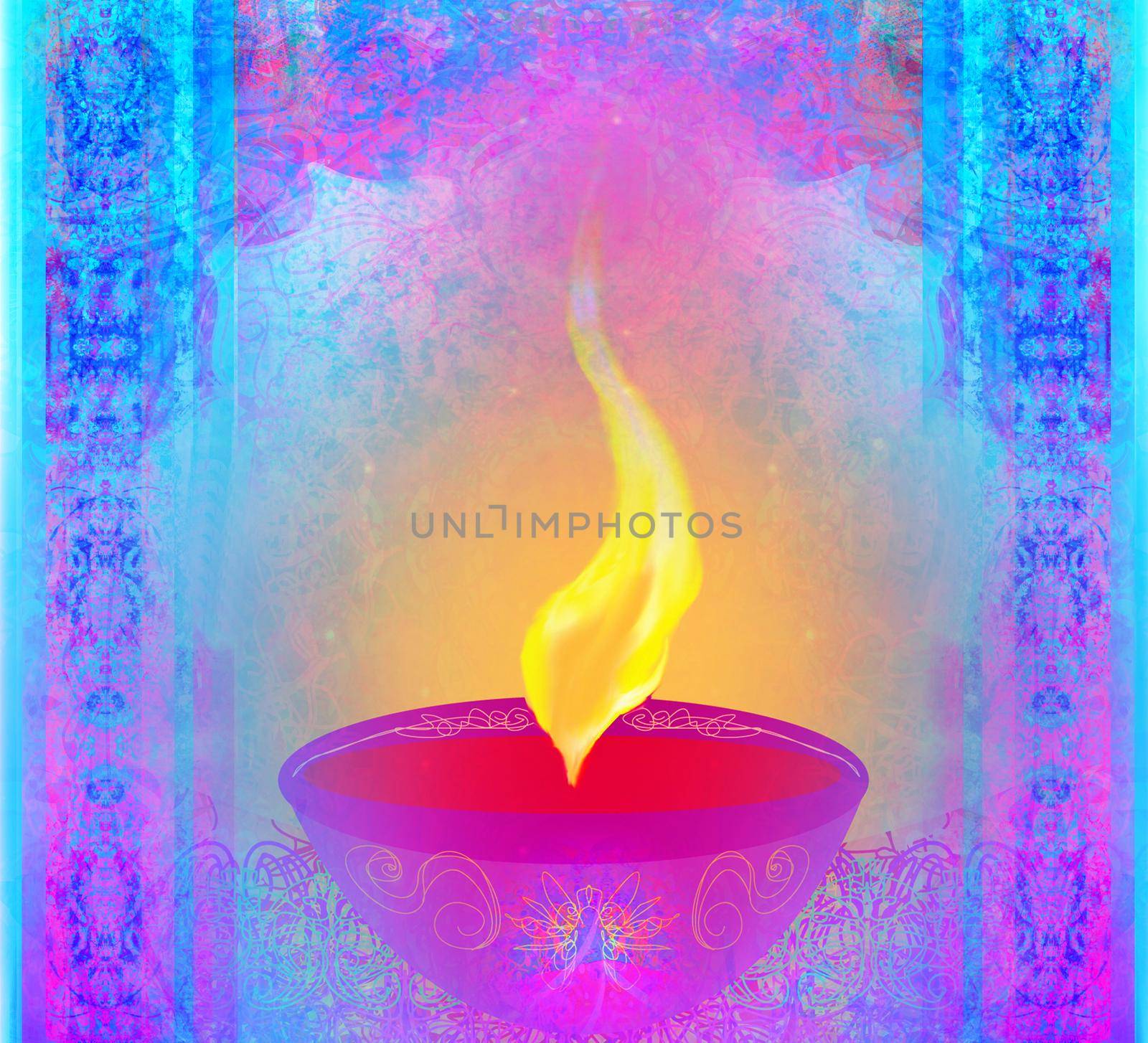 diwali celebration - abstract decorative card by JackyBrown