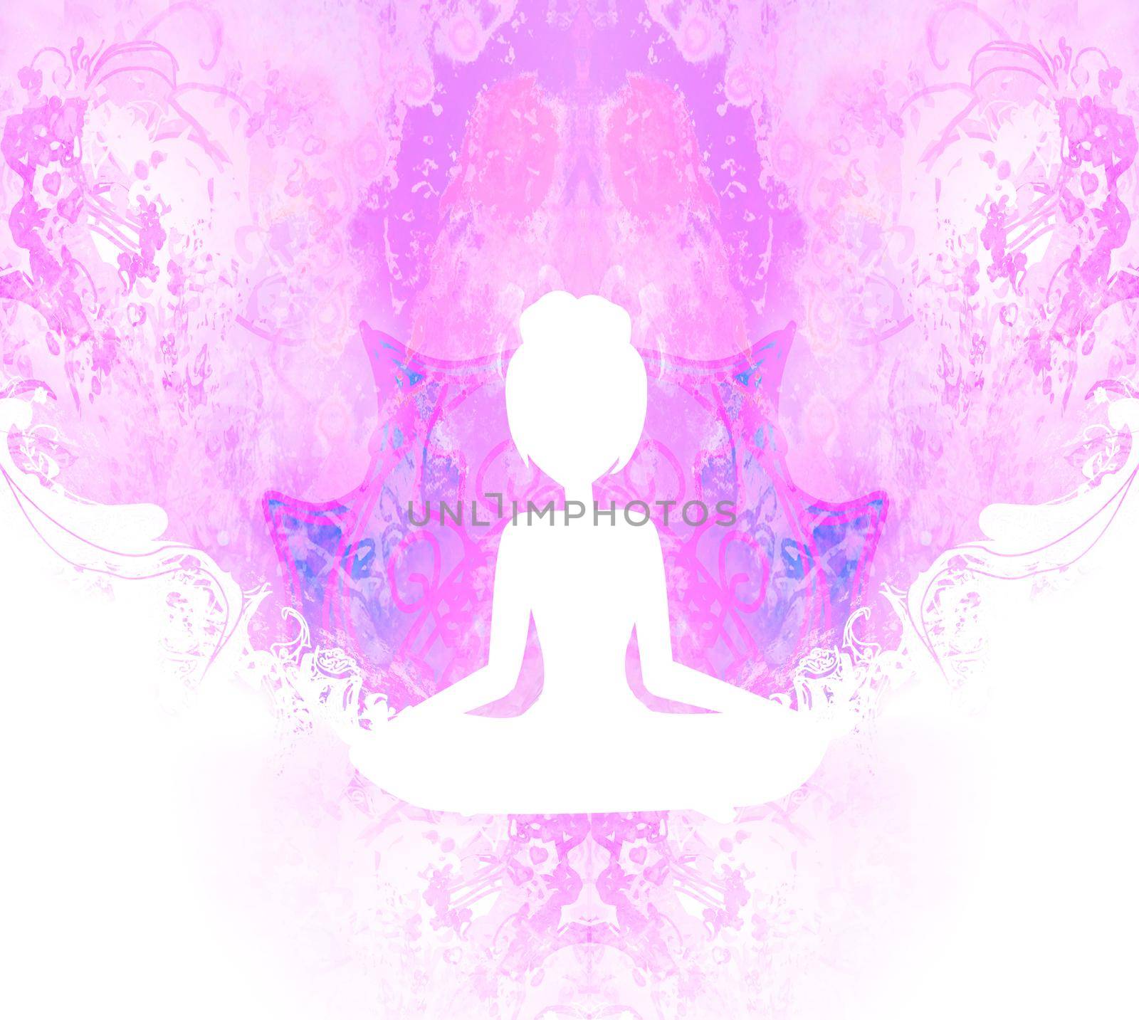 Yoga and Spirituality, abstract ornamental card