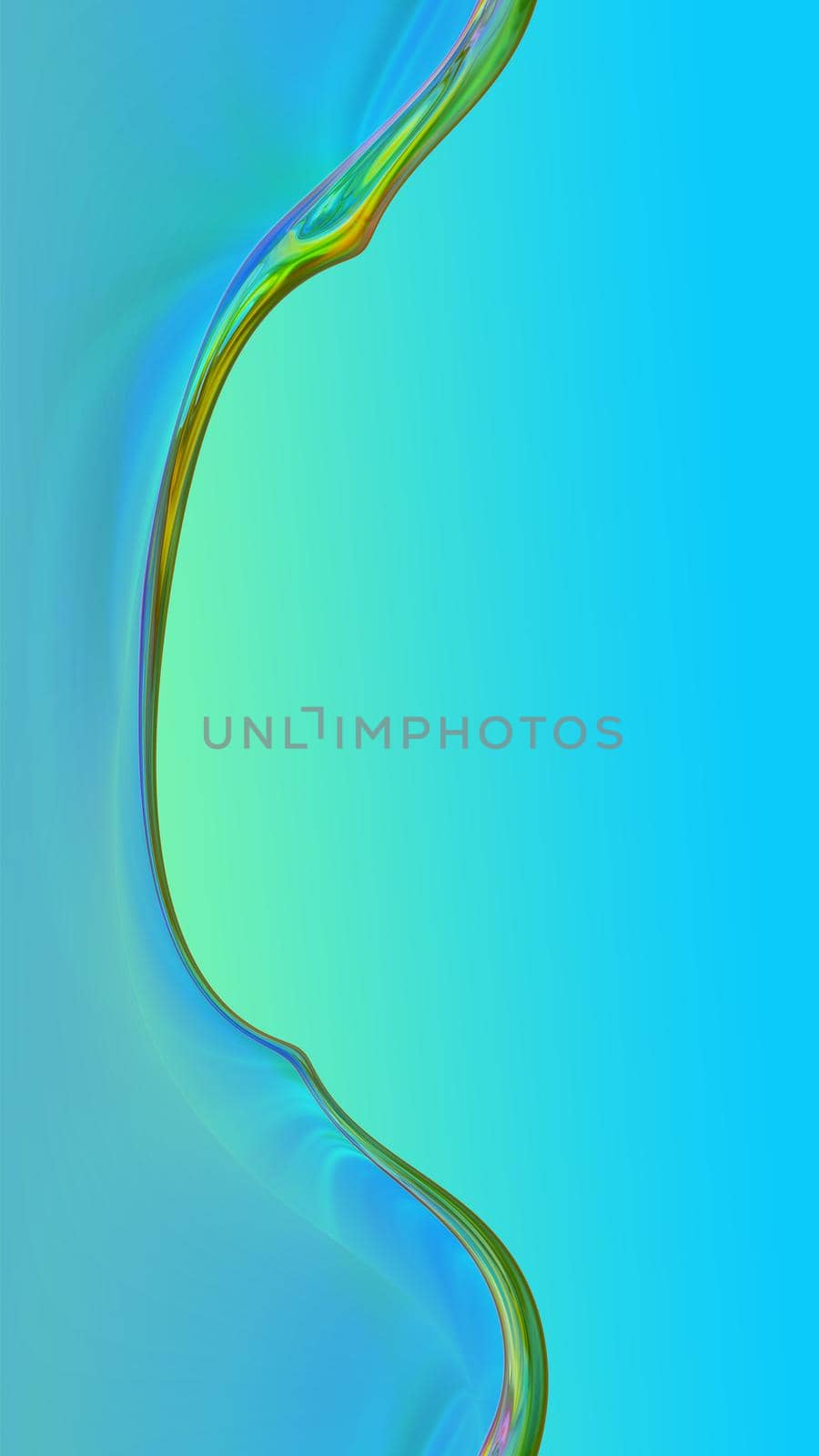 Abstract gradient background with transparent blue shape. 3d image, 3d rendering