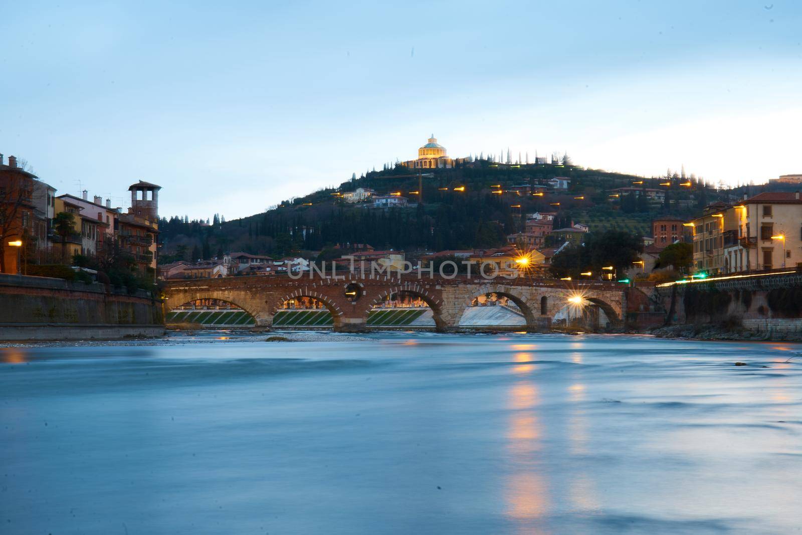 long exposure picture of Ponte Pietra, Verona