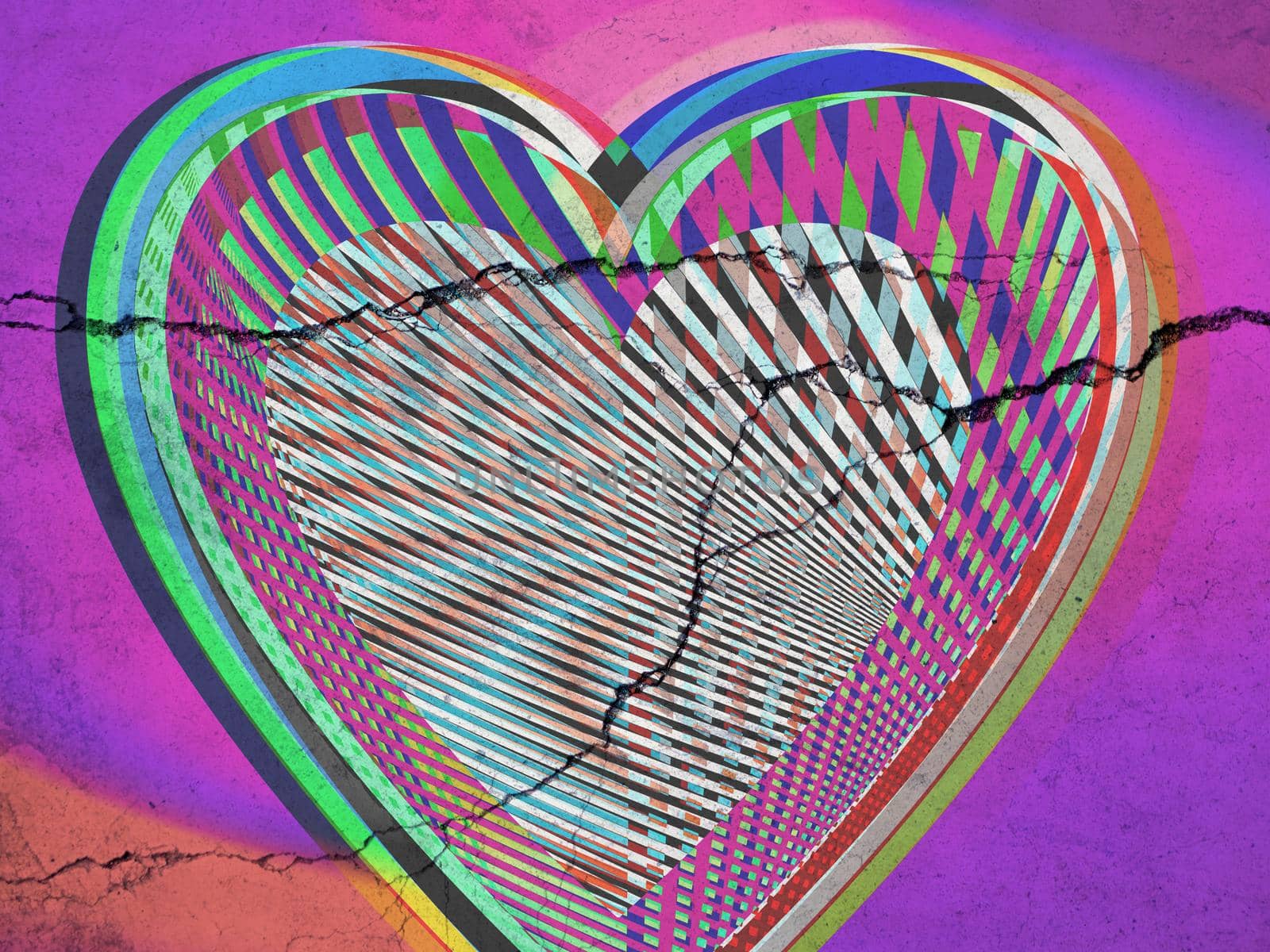 Grunge colorful Heart shape by aroas