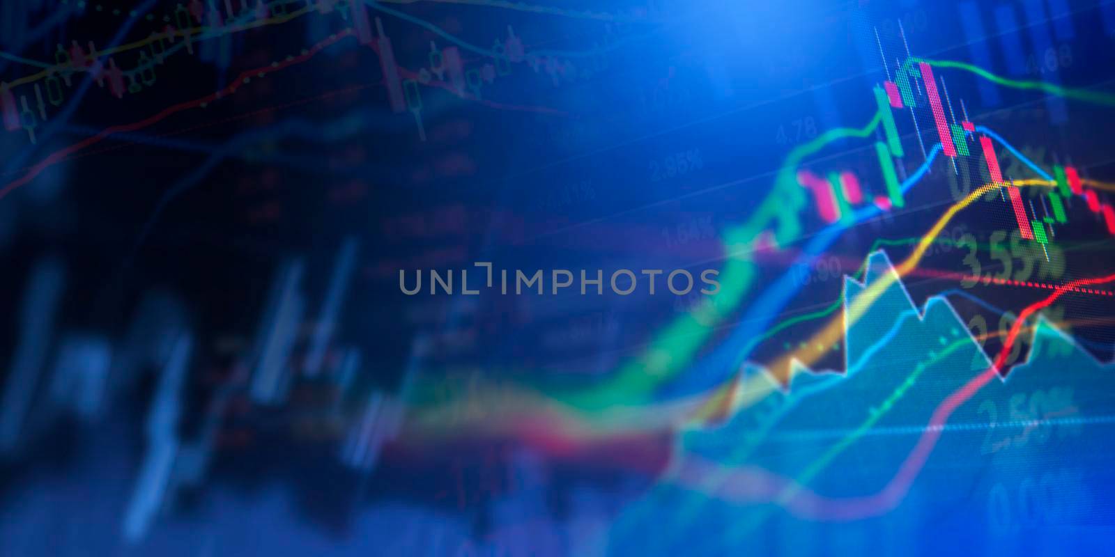 Stock market background design with copy space by Myimagine