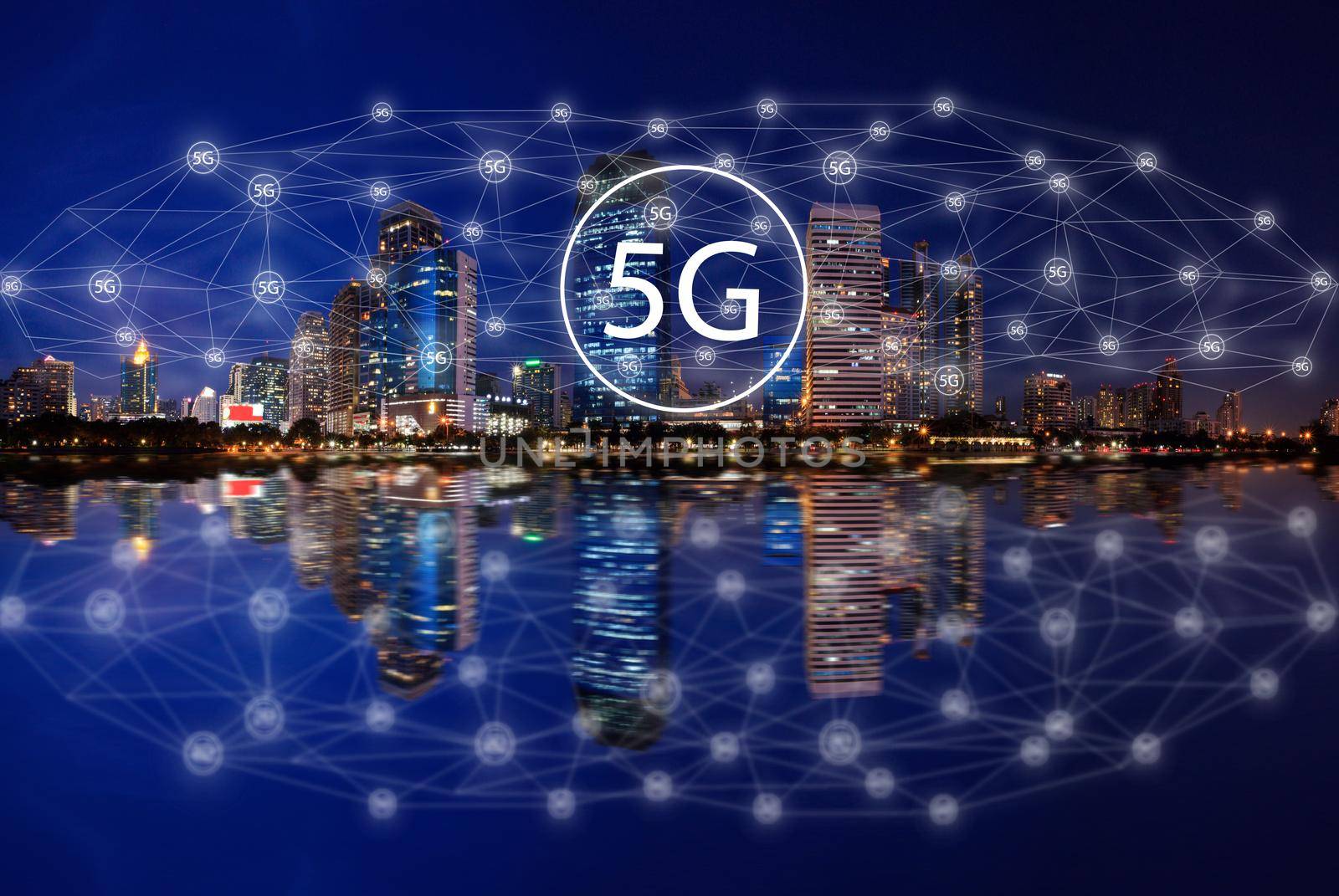 5g concept change of internet connection technology.
