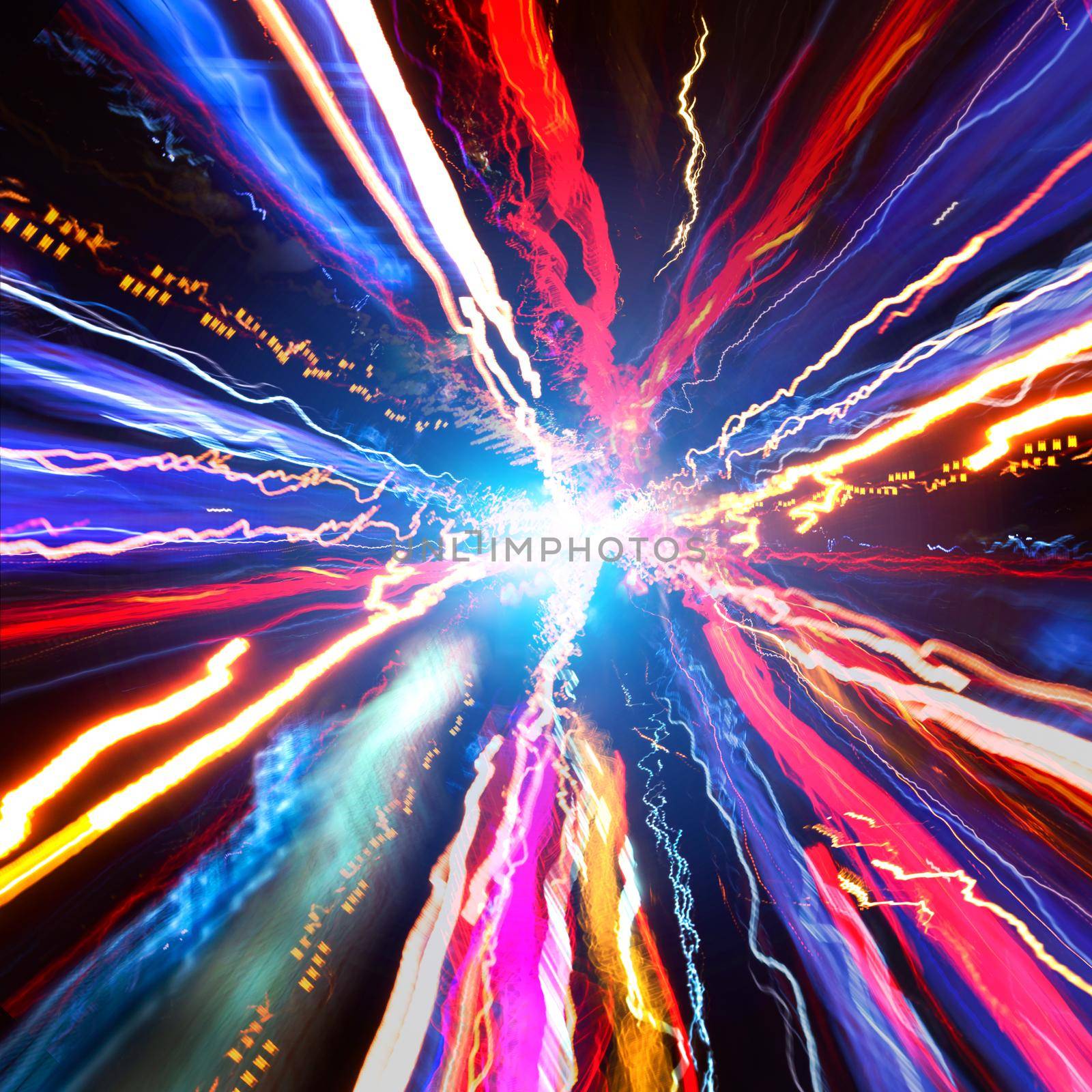 Lighting car of speed for abstract background