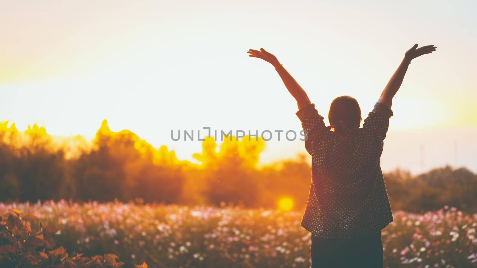 Woman with flowers garden by Wasant