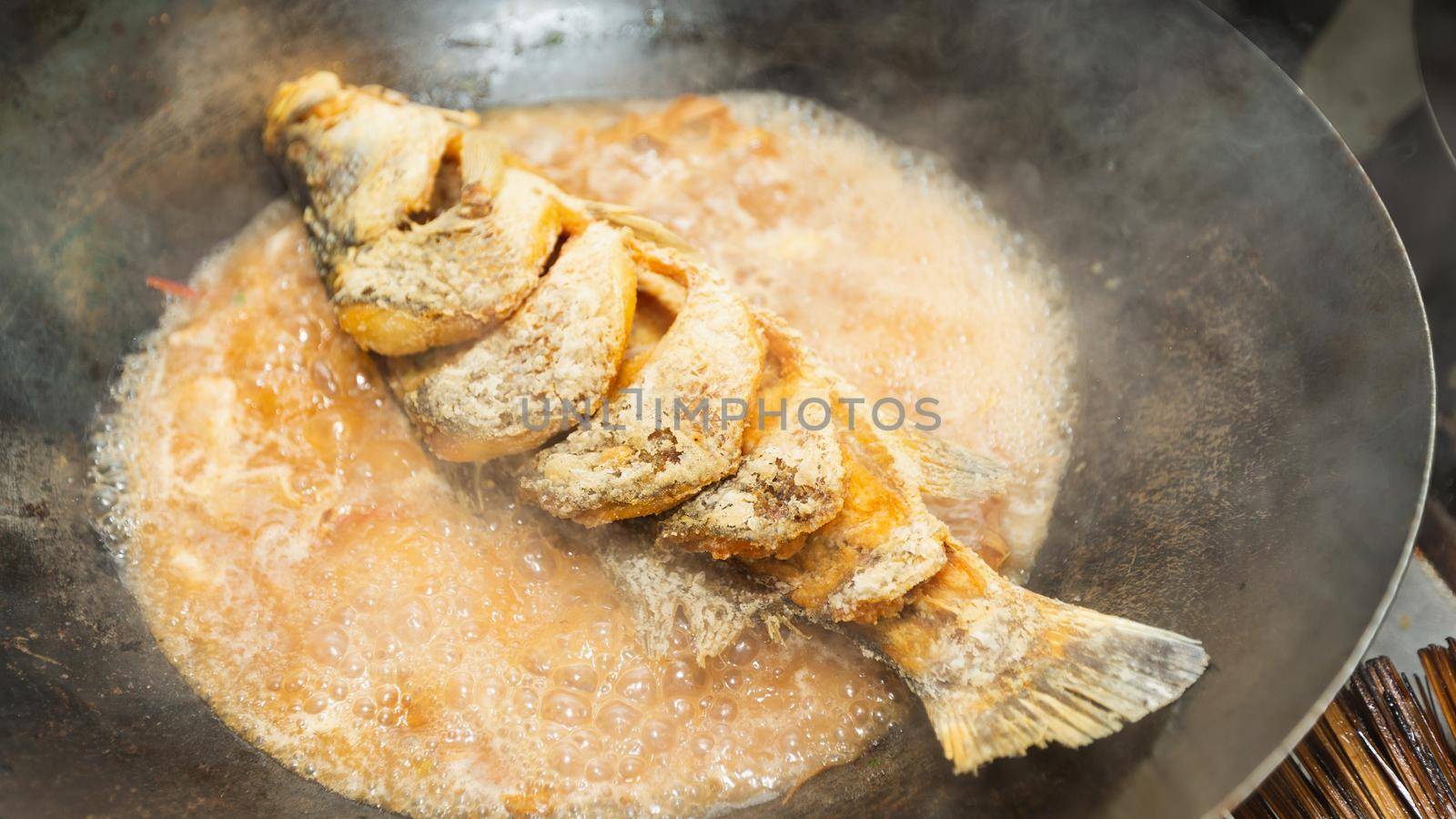 Snapper Fish with brown sauce by Wasant