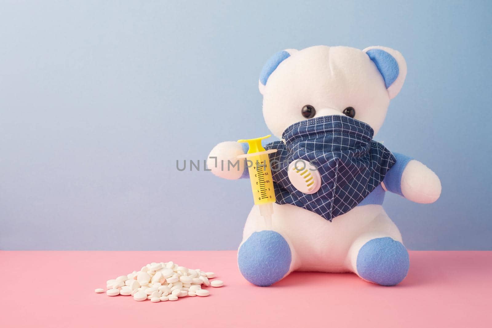 Bear toy with healthy protection  concept by Wasant