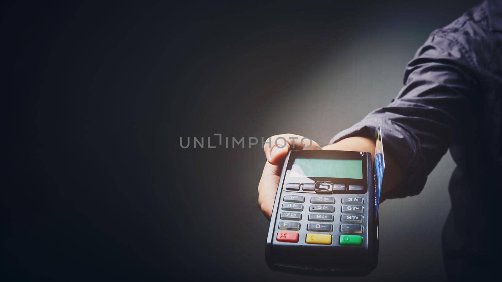 Credit card machine for payment. Business concept