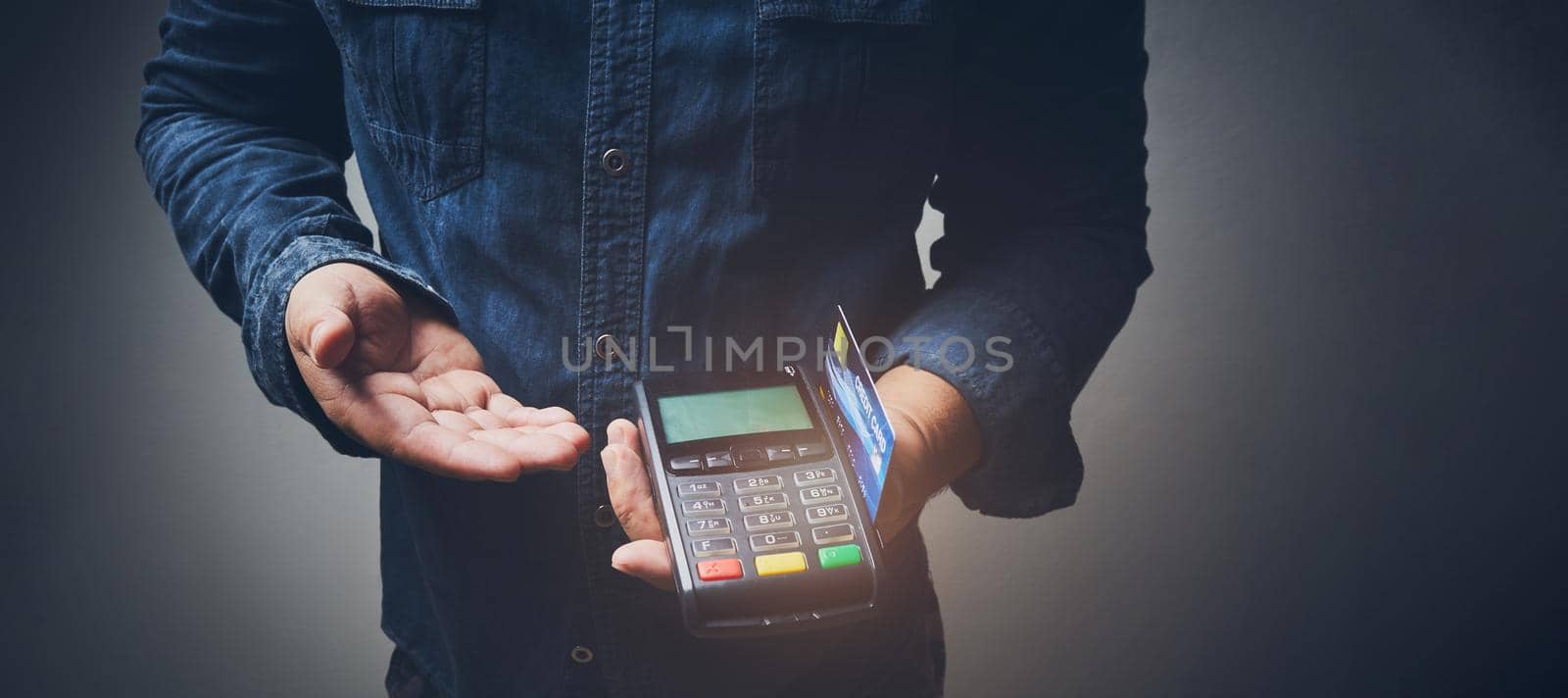 Credit card machine for payment. Business concept