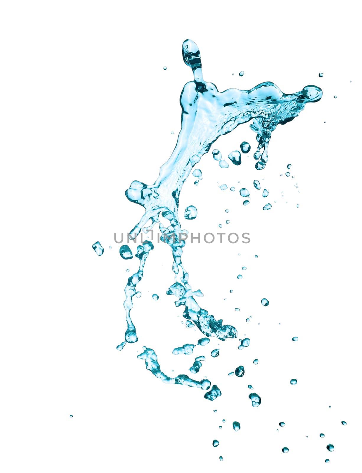 Water splash isolated on whte