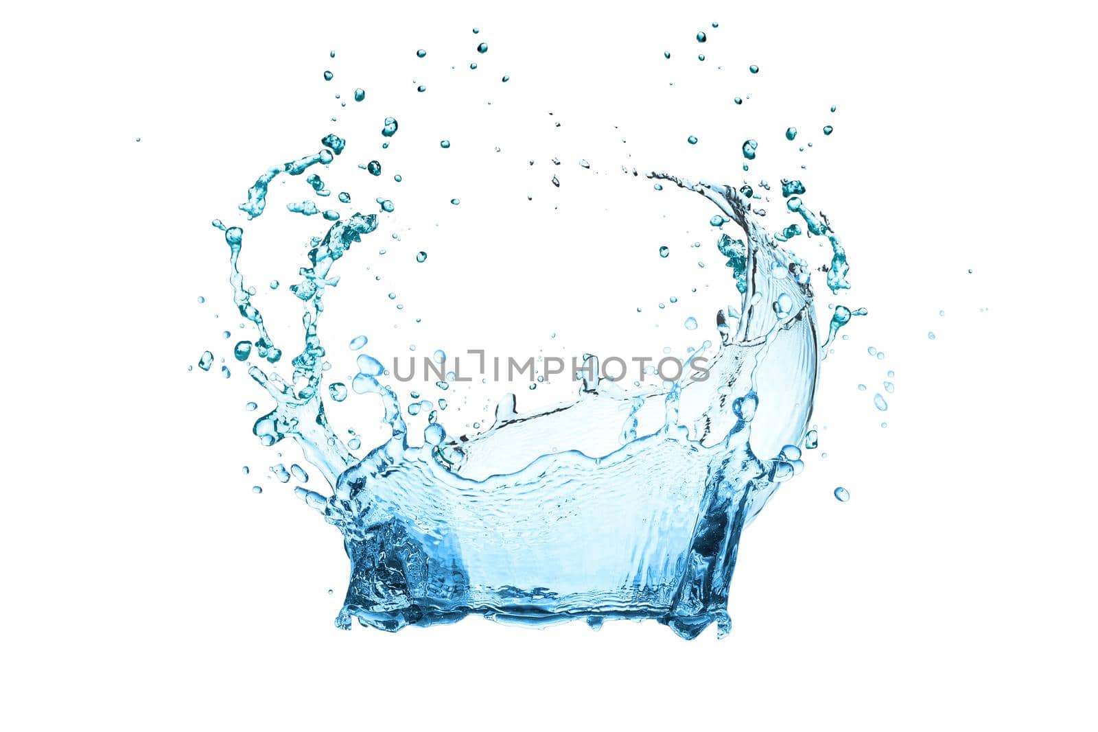 Water splash isolated on whte with clipping path