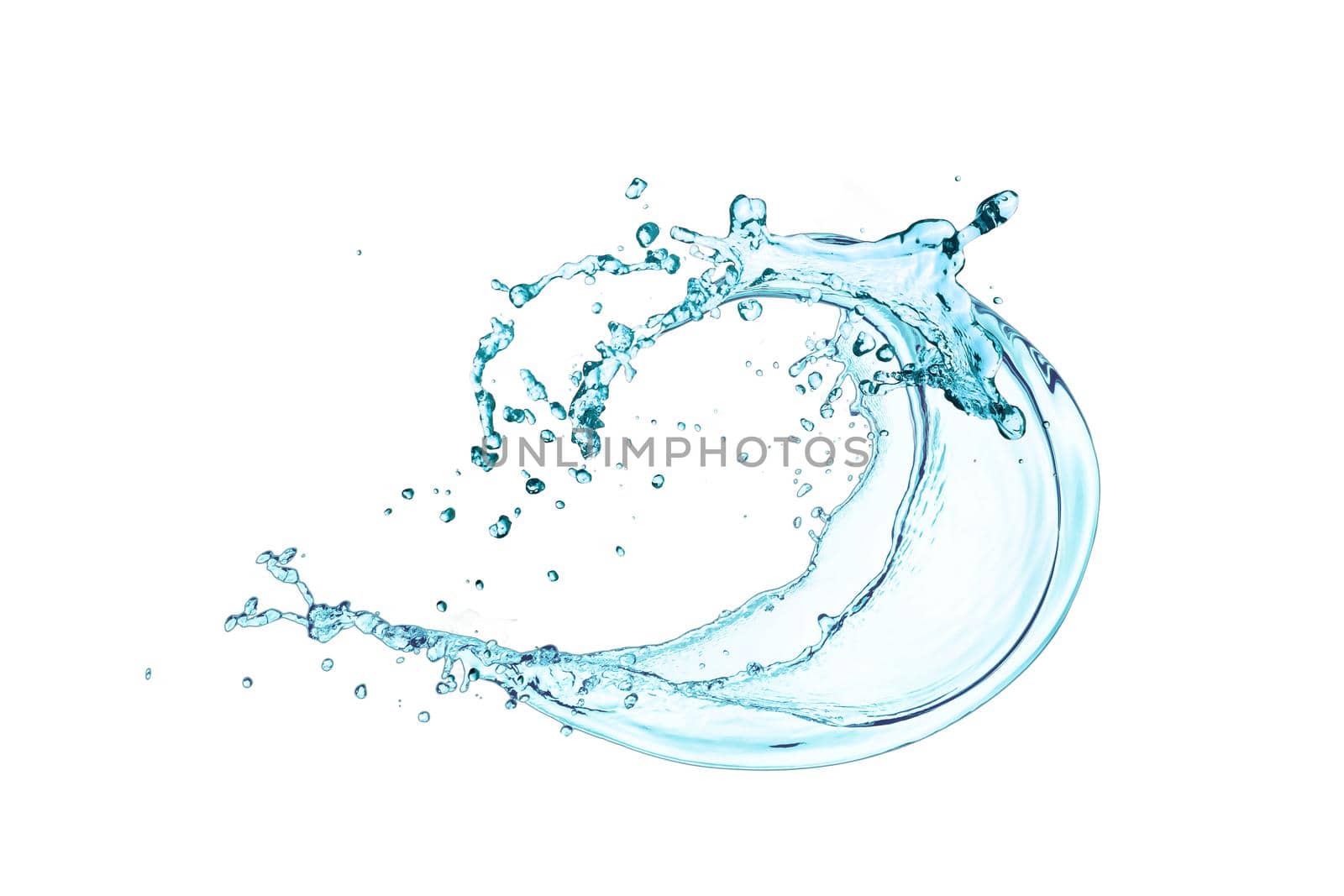 Water splash isolated on white with clipping path