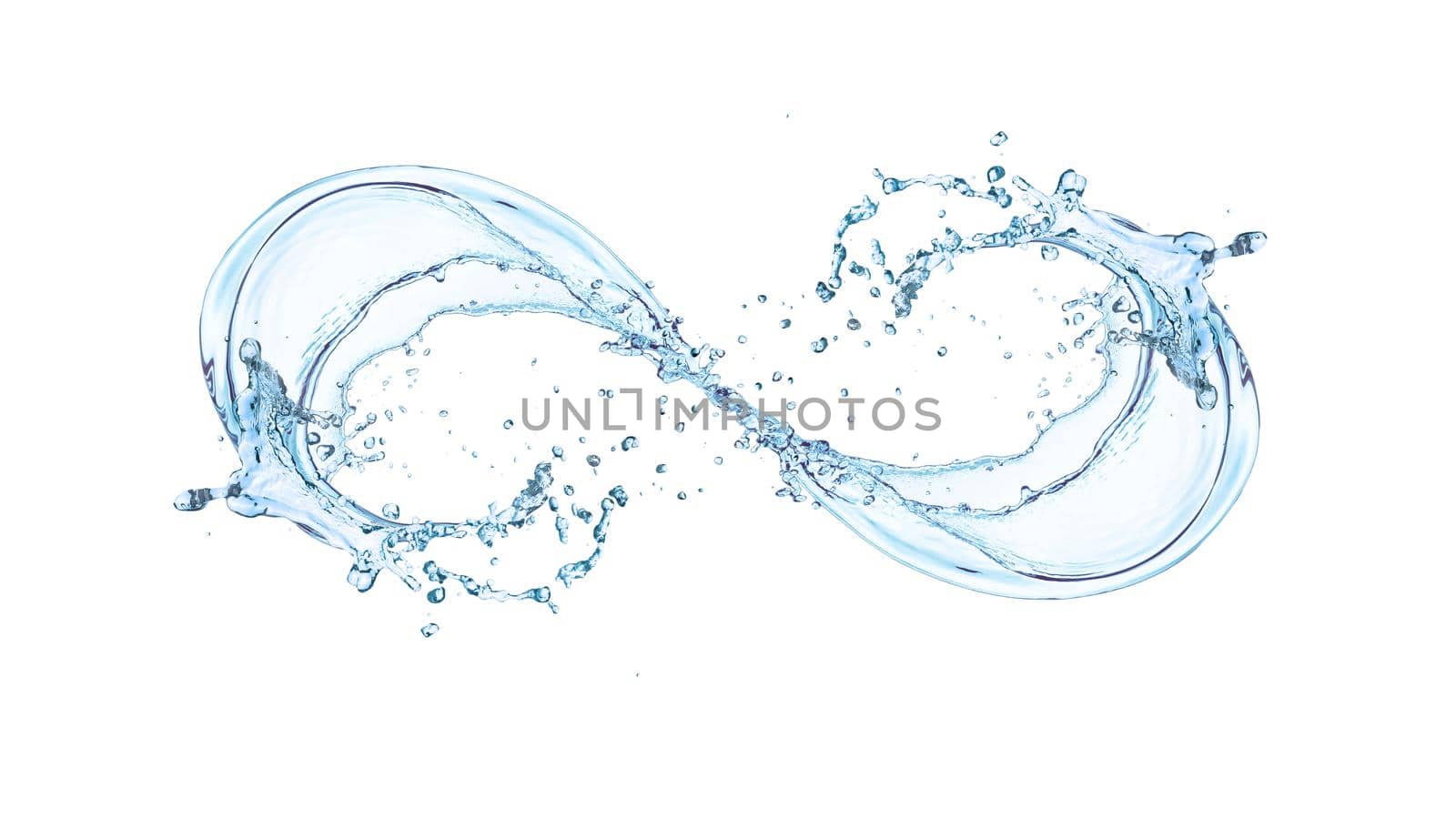 Water splash isolated on white with clipping path