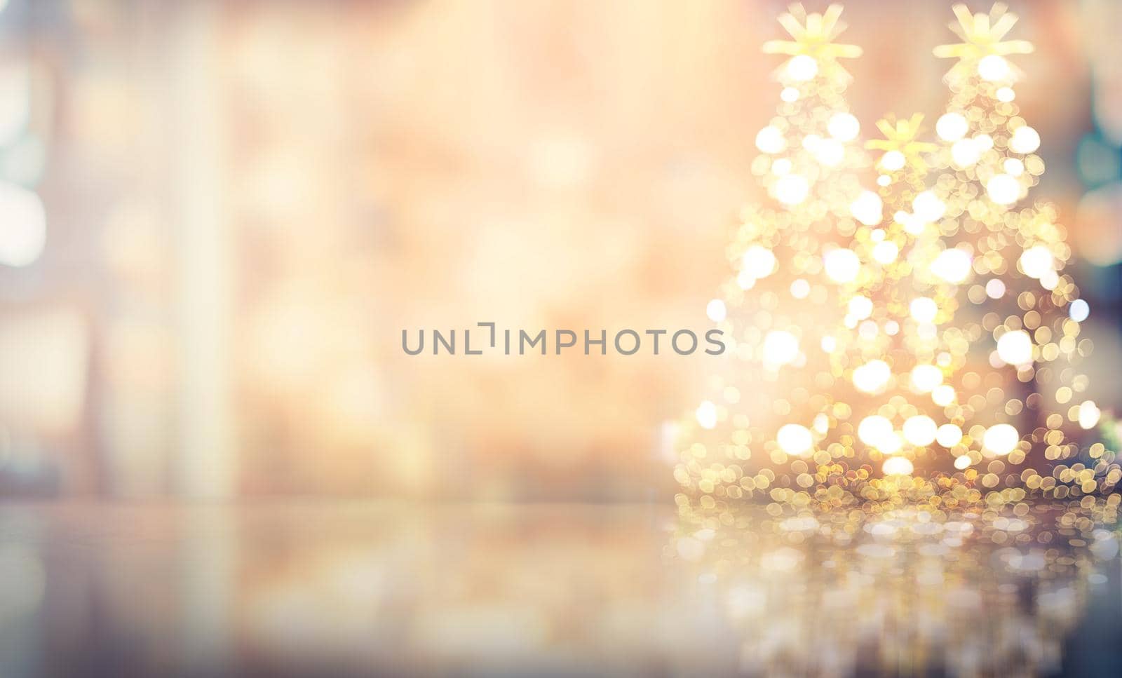 Christmas blurred background, Blurred bokeh warming soft color of vintage tone abstract for background
