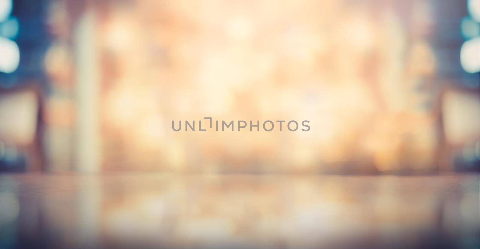 Blurred bokeh warming soft color of vintage tone abstract for background