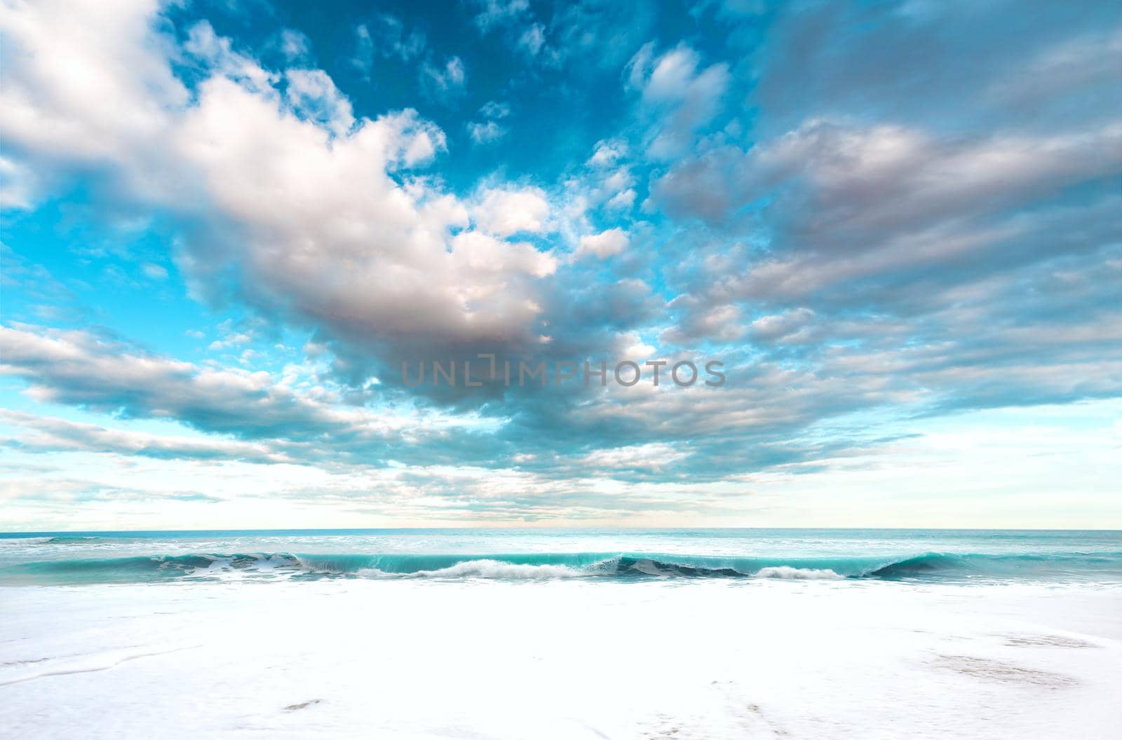Scenery beach and sky background