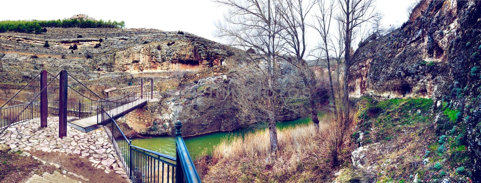 Landscape and river.Albarracin,Spain village.