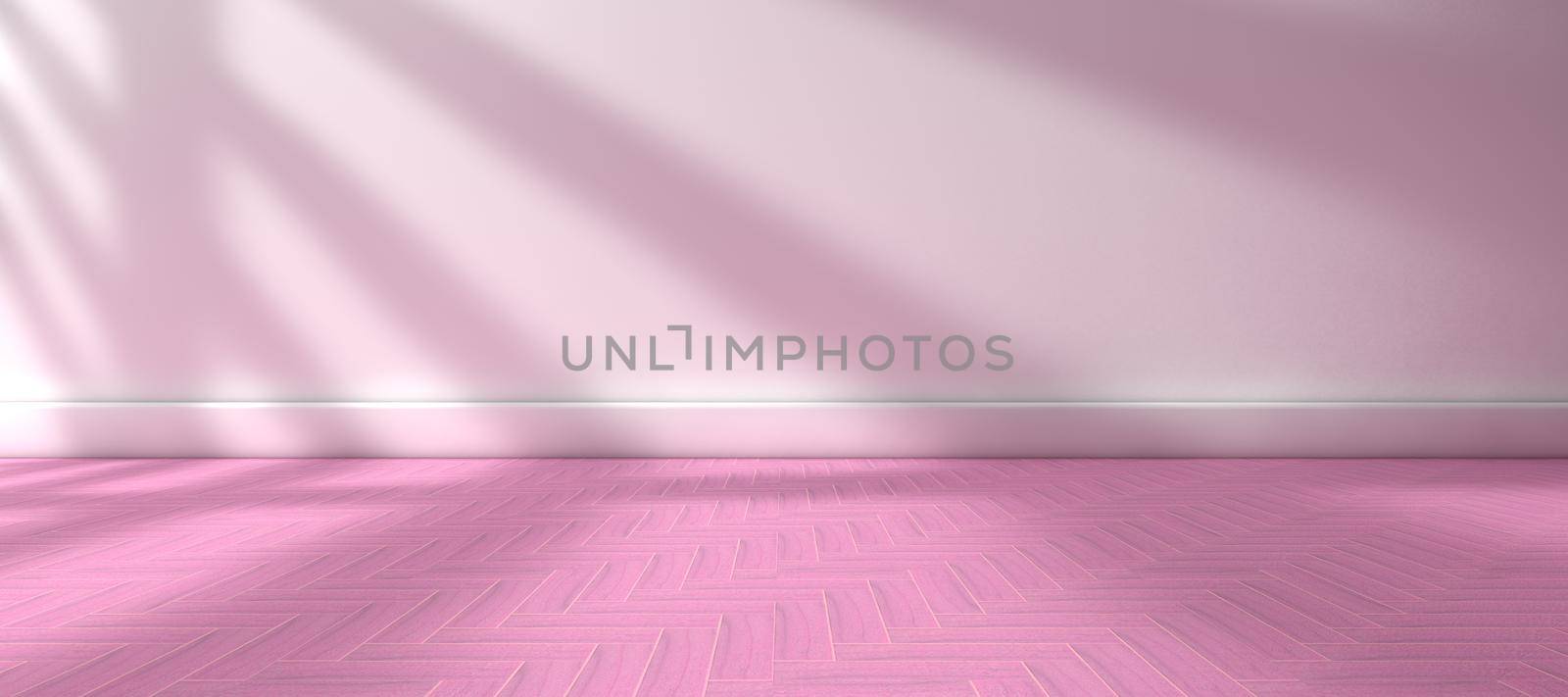 3d illustration.Empty room.Tile floor and white wall background.
