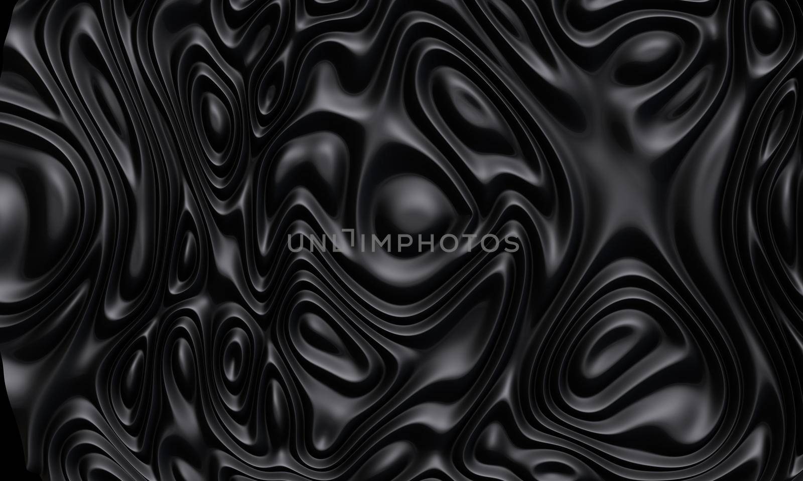 3d illustration of  black  waves textured surface background