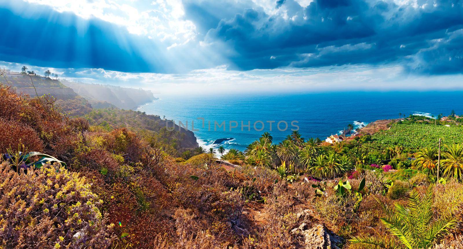 Tenerife island scenery.Ocean and beautiful stone by carloscastilla