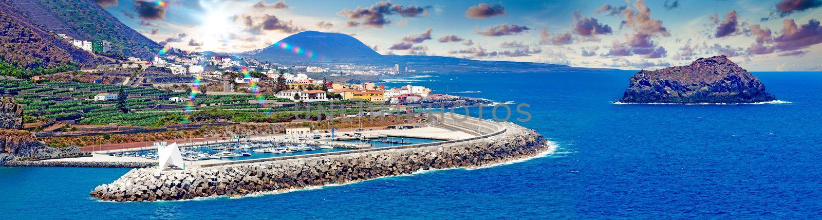 Nature scenic seascape in Canary Island.Travel adventures landscape in Garachico village