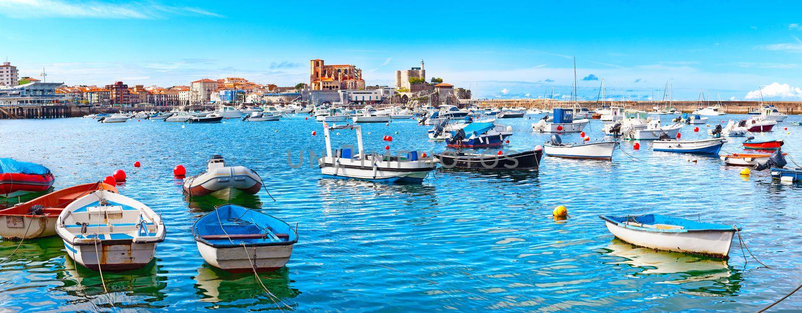 fishing village and Boat dock. Scenic seascape.tourism in Spain