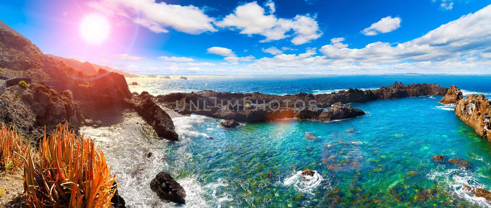 Nature scenic seascape in Canary Island.Travel adventures landscape