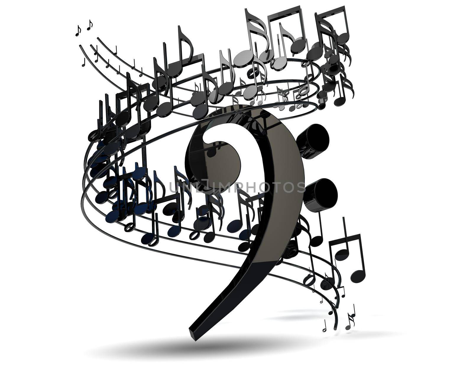 Music background design.Musical writing isolated over white by carloscastilla