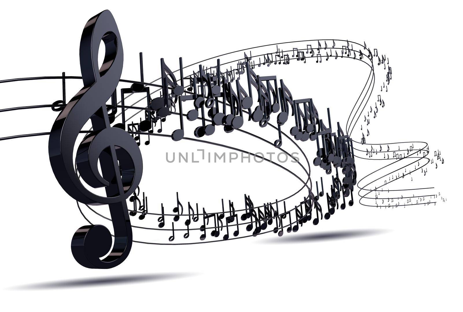 Music background design.Musical writing isolated over white by carloscastilla